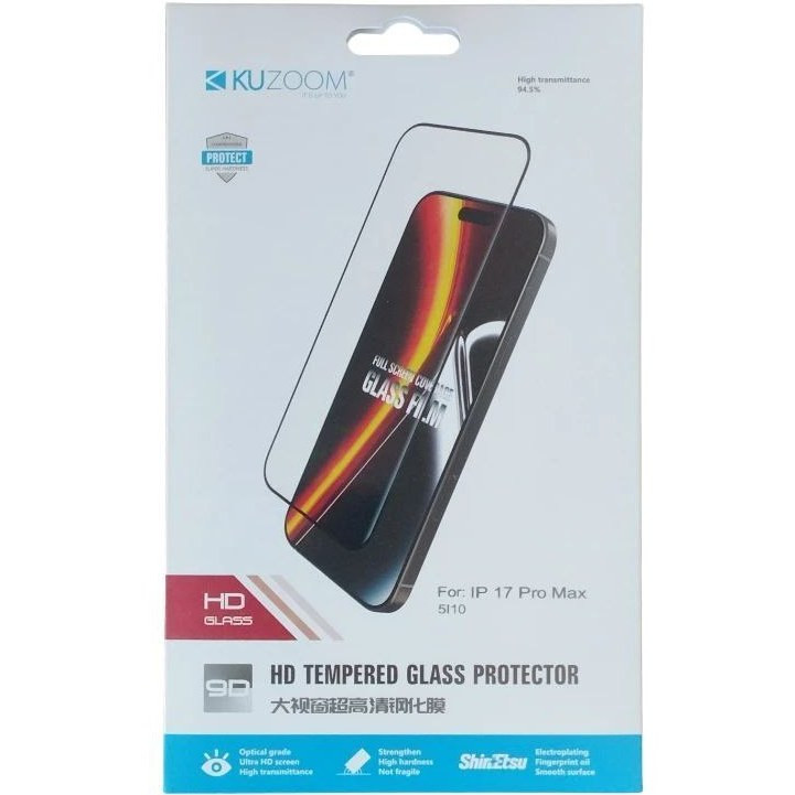 گلس و محافظ صفحه برند کوزوم برای آیفون ۱۷promax/17pro/۱۷