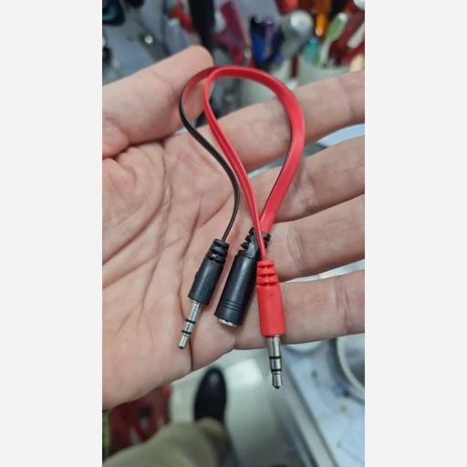 کابل تبدیل جک ۳/۵ ماده به دو نری